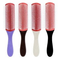 Amazon Hot Sell Personalized Nylon Bristles Detangling Hair Brush 9 Row Denman