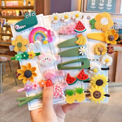 8/20/24 Pcs Kids Flowers Hair Clip Sets Hair Accessories For Children