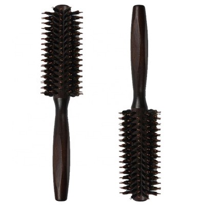 Ningbo Wooden Odm Acetate African Hair Hot 9 Row 12 Cm Wood Firm Detangling 43mm Round Hair Brush With Boar And Nylon Bristles